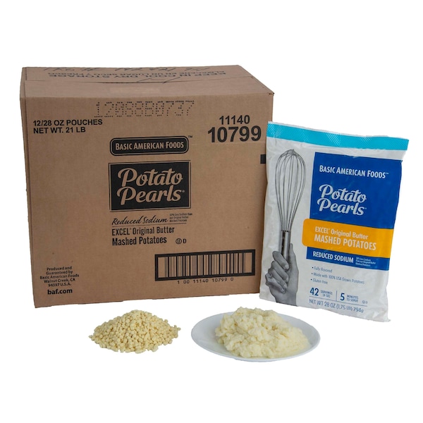 Basic American Foods Excel Original Butter Mashed - Reduced Sodium, PK12 10799 - main